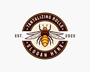 Bee Wings Honeycomb logo design