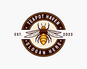 Bee Wings Honeycomb logo design