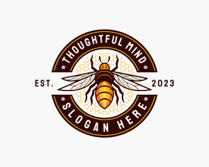 Bee Wings Honeycomb logo design