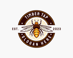 Bee Wings Honeycomb logo design