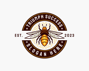 Bee Wings Honeycomb logo design