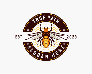 Bee Wings Honeycomb logo design