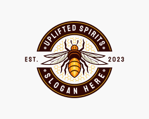 Bee Wings Honeycomb logo design