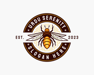 Bee Wings Honeycomb logo design