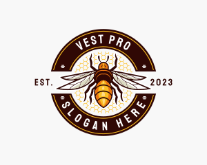 Bee Wings Honeycomb logo design