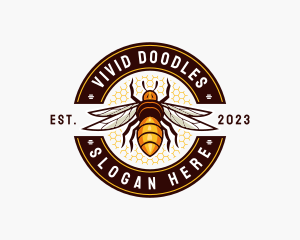 Bee Wings Honeycomb logo design