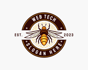 Bee Wings Honeycomb logo design