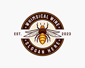 Bee Wings Honeycomb logo design