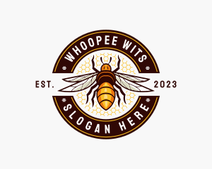 Bee Wings Honeycomb logo design