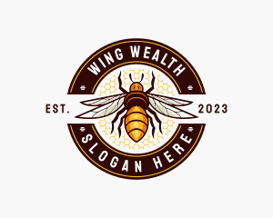 Bee Wings Honeycomb logo design