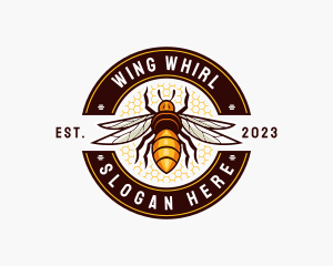 Bee Wings Honeycomb logo design