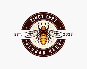 Bee Wings Honeycomb logo design