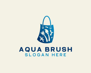 Paint Brush Shopping Bag  logo design