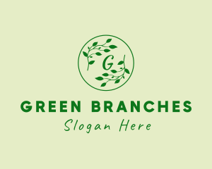 Tree Branch Leaf logo design