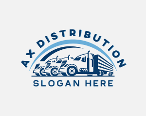 Trailer Truck Cargo Delivery logo design