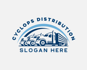 Trailer Truck Cargo Delivery logo design