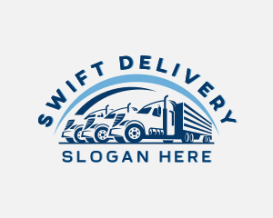 Trailer Truck Cargo Delivery logo design