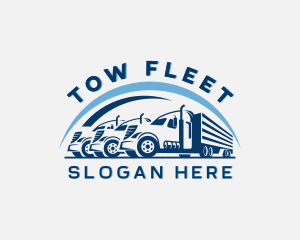 Trailer Truck Cargo Delivery logo design