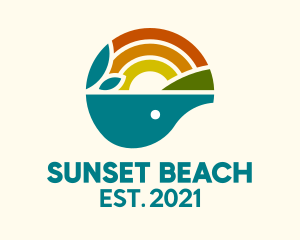 Colorful Whale Sunset  logo design