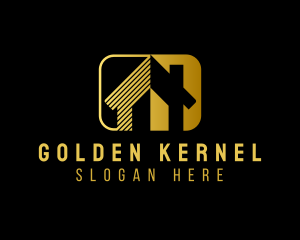 Premium Golden House logo design