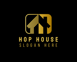 Premium Golden House logo design