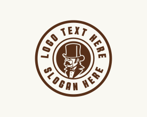 Gentleman Hat Mustache Logo