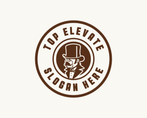 Gentleman Hat Mustache logo design