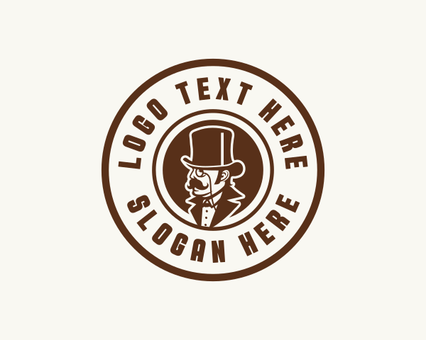 Gentleman Hat Mustache logo