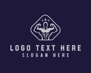 Trainer - Muscular Gym Trainer logo design
