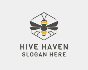 Bee Wings Hexagon logo