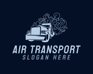 Delivery Truck Smoke logo design