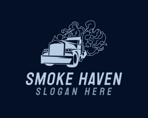 Delivery Truck Smoke logo design