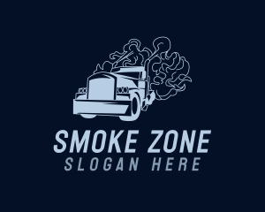 Delivery Truck Smoke logo design