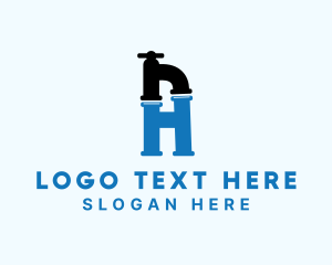 Plumbing Faucet Letter H logo