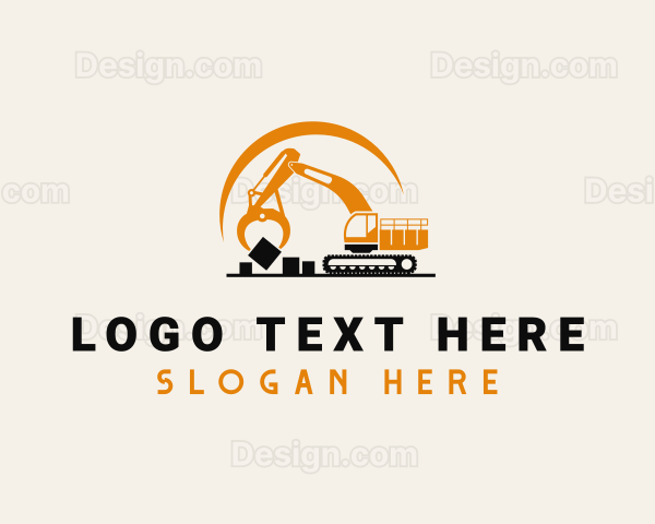 Log Loader Construction Machine Logo