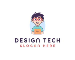 Genius Nerd Tech Programmer  logo design