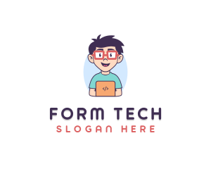 Genius Nerd Tech Programmer  logo design