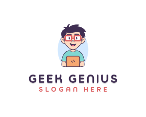 Genius Nerd Tech Programmer  logo design