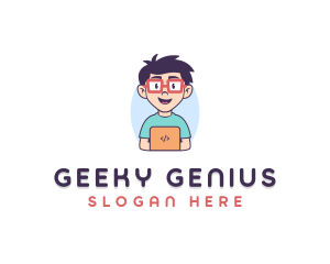 Genius Nerd Tech Programmer  logo design