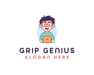 Genius Nerd Tech Programmer  logo design