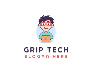 Genius Nerd Tech Programmer  logo design