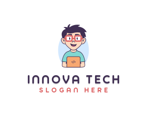 Genius Nerd Tech Programmer  logo design