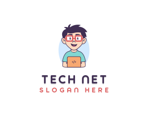 Genius Nerd Tech Programmer  logo design