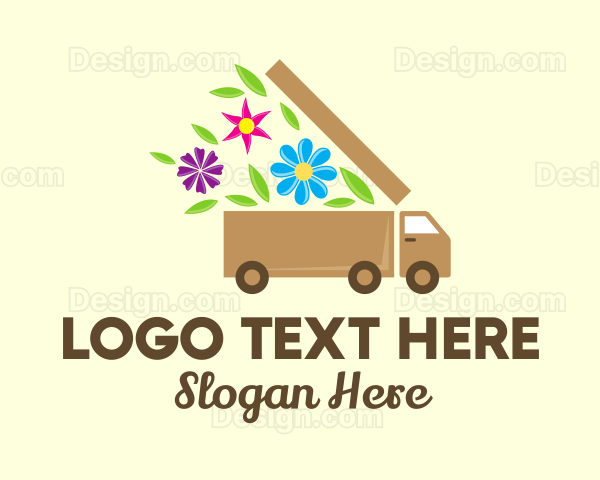 Flower Delivery Truck Logo