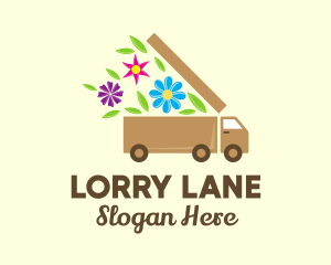 Flower Delivery Truck logo design