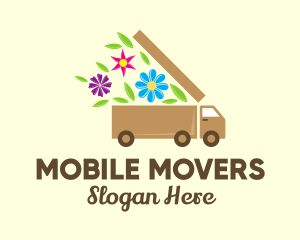 Flower Delivery Truck logo design