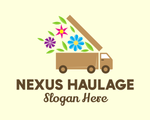 Flower Delivery Truck logo design