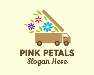 Flower Delivery Truck logo design