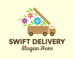 Flower Delivery Truck logo design