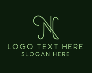 Elegant Script Letter N  logo